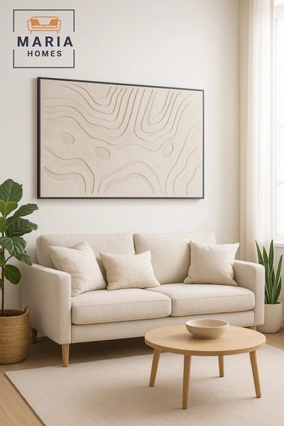 MARIA HOMES لوحة جدارية منقوشة ٨٠×١٢٠ | ديكور تجريدي على قماش | عمل فني عصري ...