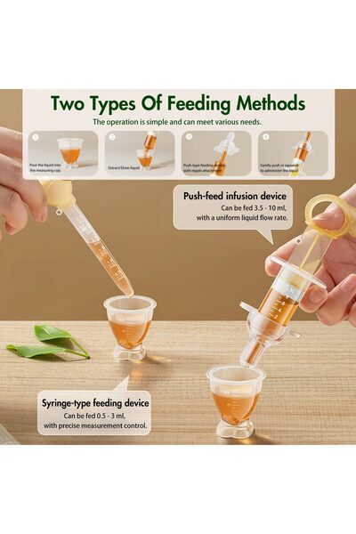 DMG TECH DMG baby medicine dispenser, 2-pack silicone infant syringe droppers, pacifier-style feeders for new