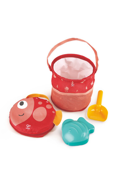 Hape - Fold and Go Sand & Beach Set with Canvas Bag - 4pcs