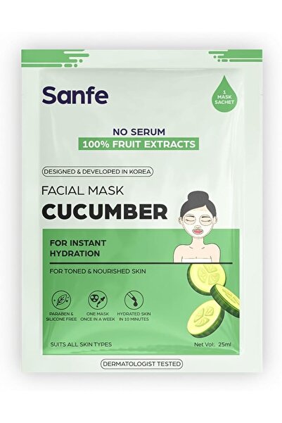 Sanfe Instant Hydration Cucumber Facial Mask 1 pc, 25 gm
