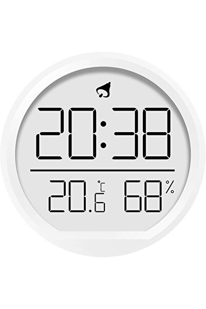 UmoTech Dijital LCD Yuvarlak Duvar Masa Saati Mıknatıslı Buzdolabı Saati, Alarm + Sıcaklık & Nem Göstergeli
