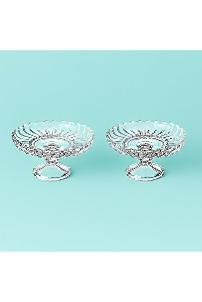 Delisoga ✨ Set of 2 luxurious glass serving dishes on a base – 18x10 cm | Elegance to grace your table ✨