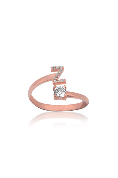 Emiliano Jewellery Zirkon Taşlı Pırlanta Montür Rose Altın Kaplama Z Harfli G...