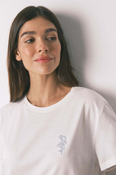 Women'secret Long pyjamas with short sleeve sleeves and flowers