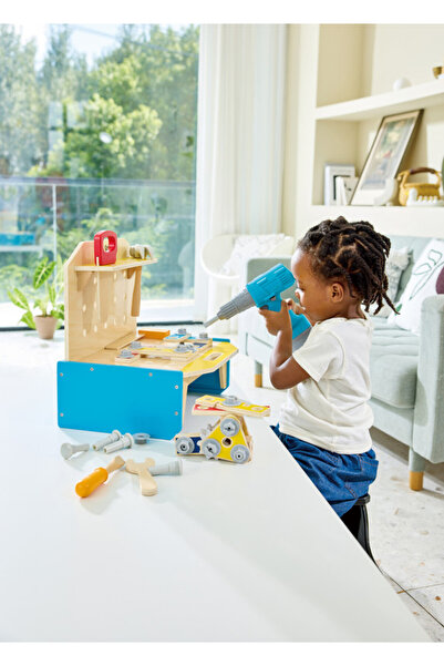 Hape Little Engineer's Wooden Workbench w/ Accessories 51pcs