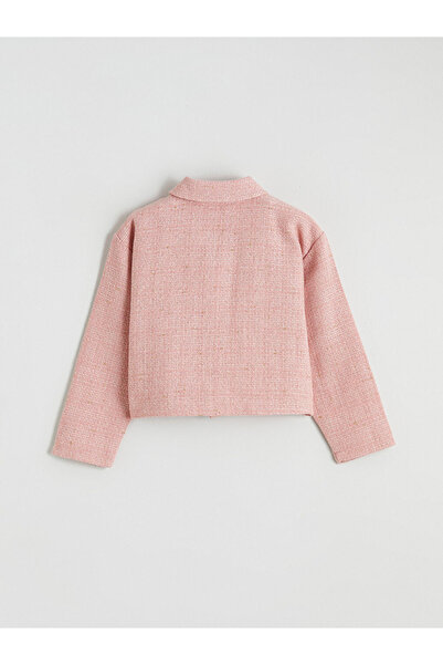 LC Waikiki Kids Pink Tweed Jacket for Girls
