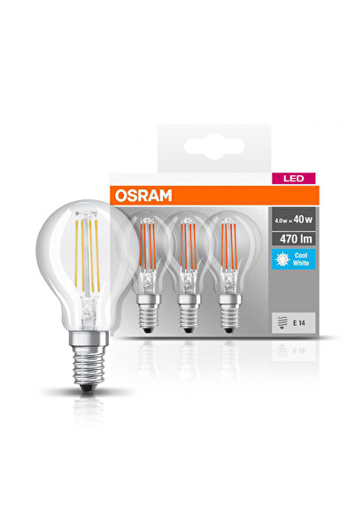 Osram Set of 3 LED bulbs E14, 4W, 470 lumens, neutral light (4000K)