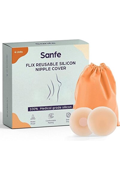 Sanfe Flix Reusable Silicone Nipple Cover - 4 Pieces | 10 Times Reusable