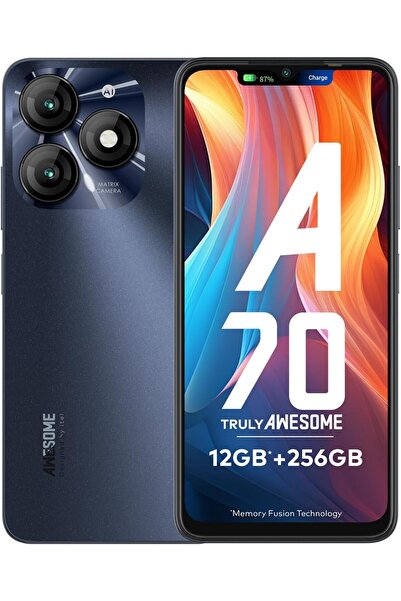 İtel A70 Smartphone - 12GB RAM (4+8), 256GB Storage, 5000mAh, Starlish Black