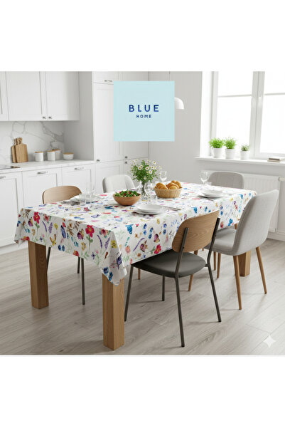 Blue Home 🆕 Fiesta Lux Pvc Fiber Tablecloth - Waterproof Modern Pattern Kitchen and Dining Table Cover.