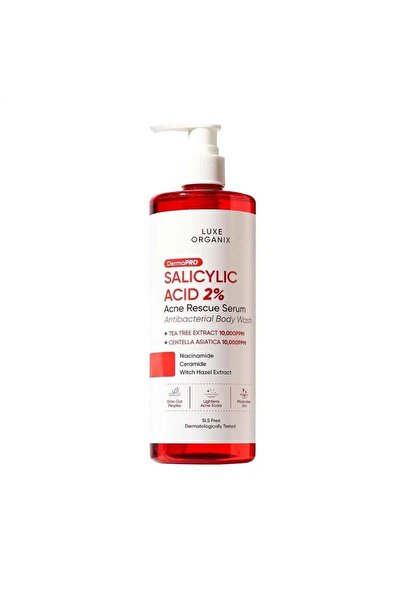 LUXE ORGANIX DermaPro سيروم حمض الساليسيليك 2% لعلاج حب الشباب وغسول الجسم ال...