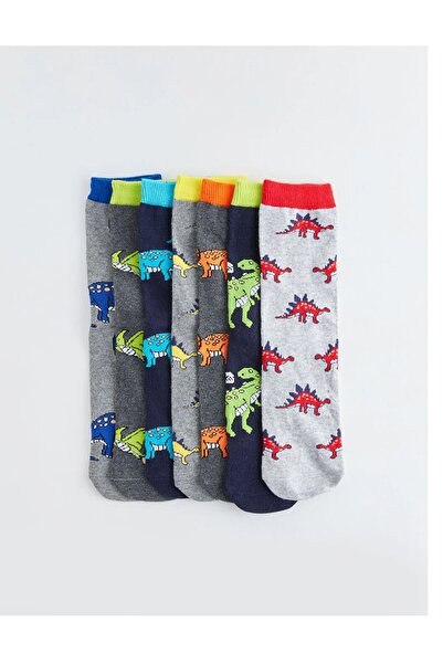 LC Waikiki Lcw Kids Mixed Pattern Boys' Socks Children's 7-Piece Set