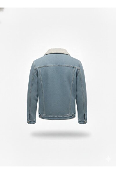 WKM Ανδρικό τζιν μπουφάν με κλασική κοπή από γούνα