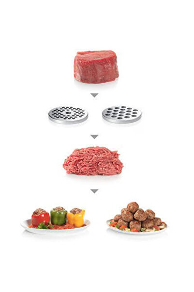 Bosch Masina de tocat carne MFW45020, 1600 W, 2.7 Kg/min, Alb/Gri