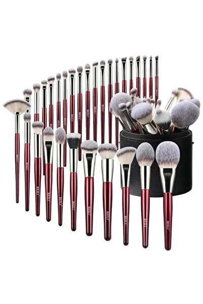 BEILI Red PR30 30-piece Vegan Makeup Brush Set