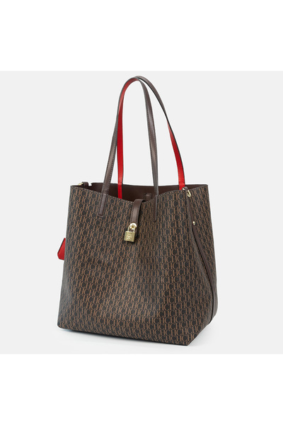 Ch CHCH New Large Capacity Tote Bag with Locking Buckle Design, Stylish and Versatile Shopping Bag