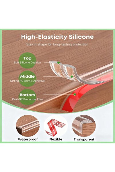 Generic Zbzoalp Edge Protector Strip — Transparent Soft Corner Guards for Child Safety (20 ft)