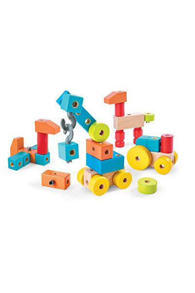 Hape 44pcs Infinite Imagination Building Wooden Blocks w/ Cards