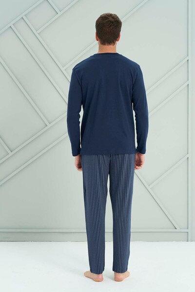 REMSA Ανδρικό σετ πιτζάμες με μακρυμάνικο βαμβακερό χτενισμένο βαμβάκι 2235 Laci07