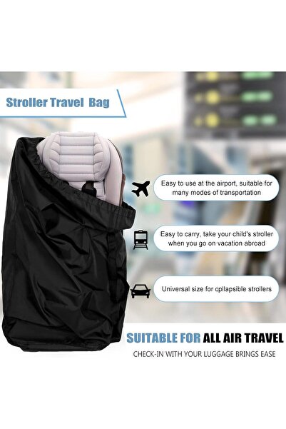 Generic Travel Bag for Baby Stroller (114×50×33 cm) – Large Air-Travel Stroller Cover, Fits Most Single