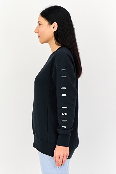 Nike Women Loose Fit Long Sleeve Training Sweatshirt, Black