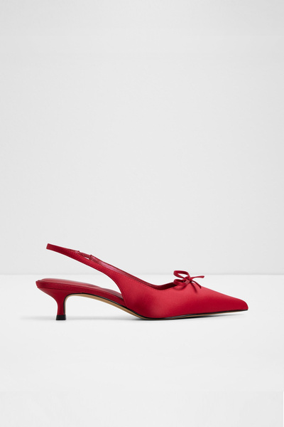 Aldo AZIZZA - Kadın Kırmızı Kısa Topuklu Slip-On Arkası Açık Ayakkabı
