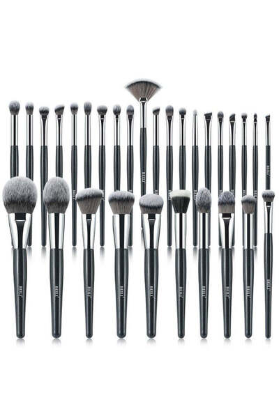 BEILI Set de pensule de machiaj vegane PB30 gri închis - 30 de pensule