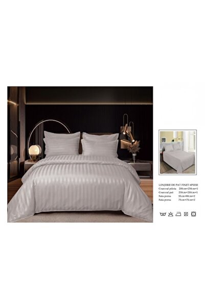 Unicorn Concept Plain double bed linen, Finet, 6 pieces, Silver Grey