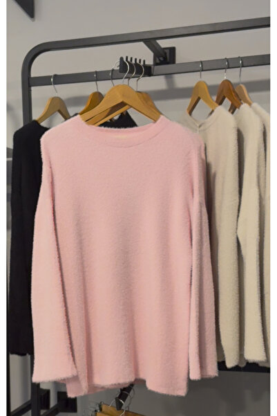 SARE ERKMEN Γυναικείο πλεκτό μακρύ πουλόβερ Angora