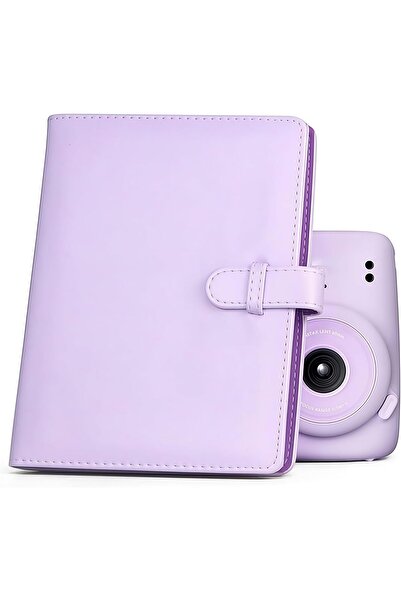 Generic Small Photo Album 256 Pockets - Waterproof PU Leather 2x3in Polaroid/Instax Mini Album (Purple)