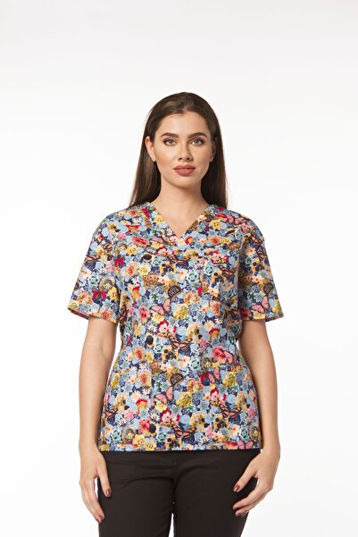 Femina Medical Kult 100% cotton medical blouse with Printed