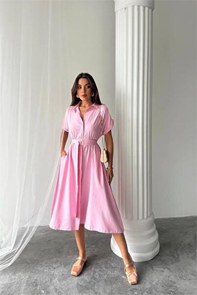 Neşeli Butik γυναικείο υφασμάτινο πουκάμισο από ποπλίνα φόρεμα NBG094