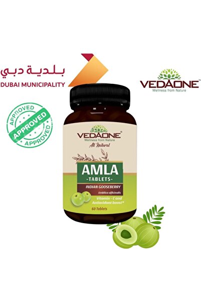 VedaOne Amla (Gooseberry) Tablets-750mg, Natural Vitamin C and Antioxidant Supplement, 60 Count