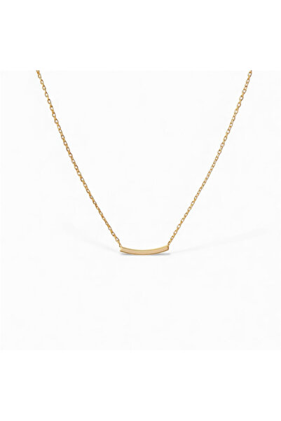 HANNY Lantisor bar minimalist la baza gatului – Argint 925 placat cu aur 14K