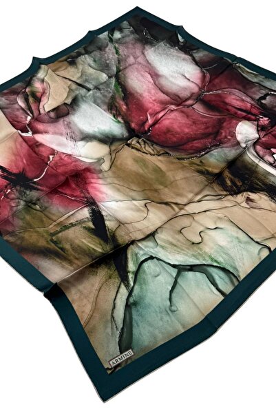 Armine Nostalgia Series Sura Silk Scarf 8400Ds Batik Pattern 39-Green-Powder