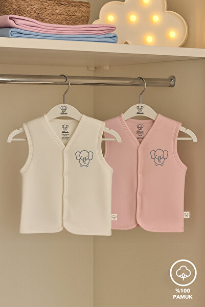 Lilalinda Baby/Child 2-Piece Vest 100% Cotton with Embroidery Detail