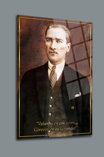 glassartdesign Ataturk staklena slika-245 Ataturk slika - Domovinska slika