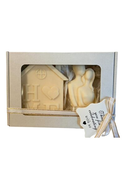 Divine Lights candle set - scented soy wax, house-shaped, multicolor