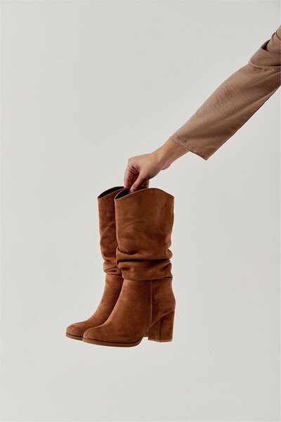 asmi shoes Γυναικείες μπότες με φυσούνα Azra Taba Suede