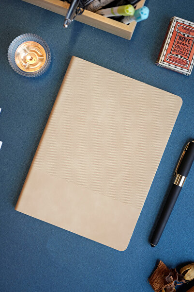 Victoria's Journals Smyth Stripes A5 Flexible Cover Vegan Leather Notebook – 192 Pages, 80g Ivory Paper, Colored Edge