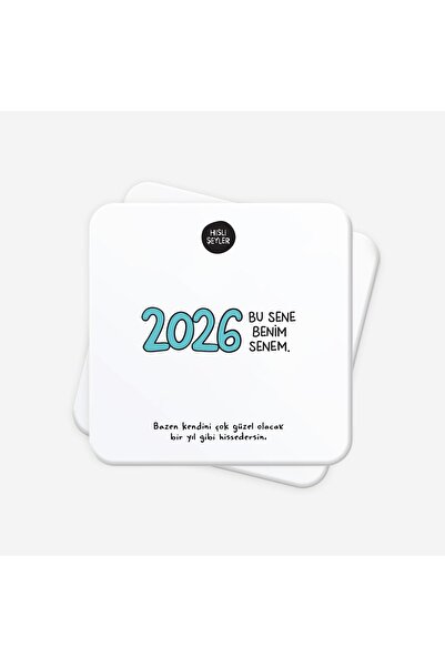 Hisli Şeyler Bu Sene Benim Senem 2'li Bardak Altlığı Seti