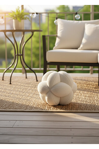 oneplise sineklik sistemleri Μαξιλάρι ριχτάρι με κόμπο από ύφασμα Welsoft 25 εκ. μέγεθος M | Διακοσμητικό μαξιλάρι εκρού (1 τεμάχιο)