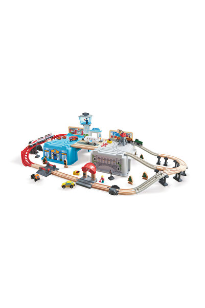 Hape Railway Super Cityscape Transport Bucket Train Set 80pc