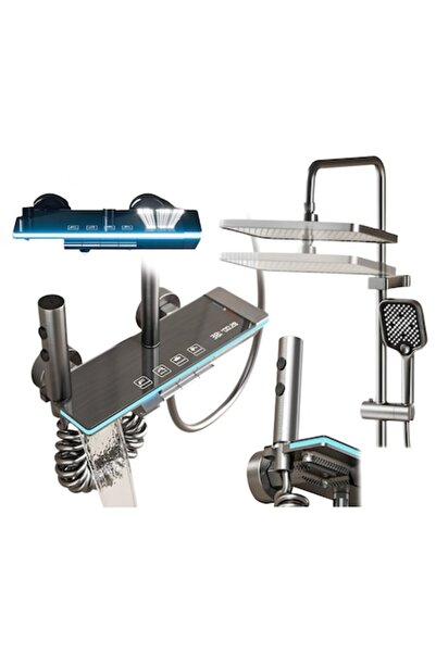 MODVIA Coloana dus cu afisaj LED si para dreptunghiulara gri