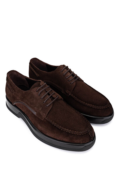 Tamer Tanca Men's Genuine Leather Brown Suede Casual Shoes