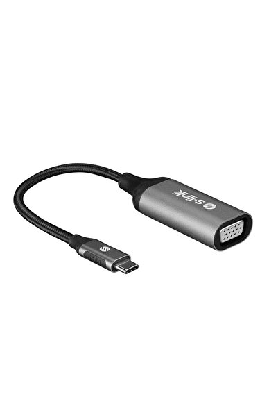 S-LINK SW-U5145 Gri Metal Type-C to VGA Adaptör - PH