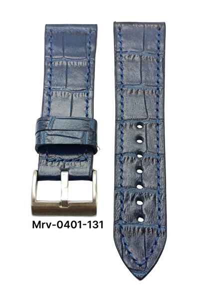 Mrv 22 MM-MRV SPOR LACİVERT KROKO DOĞAL DİKİŞ DERİ KORDON