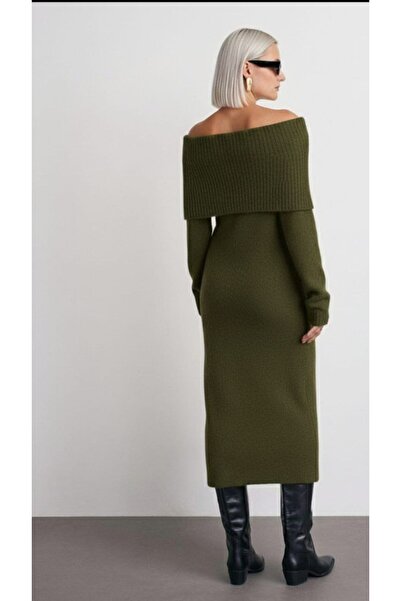 MAXXANA Wool Madonna Collar Knitwear Dress