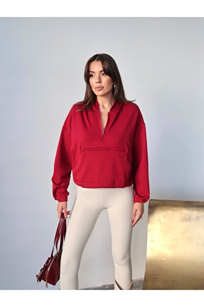 Paw Garage Women's Kangaroo Pocket Half Zip Sweat