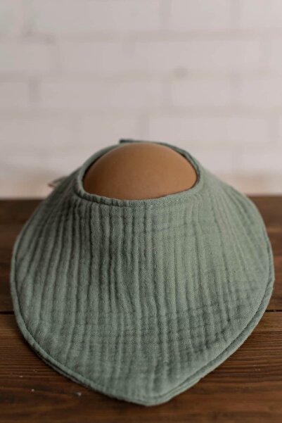 Olivo Mini Newborn Baby Scarf/Bib Green 4 Layers Muslin